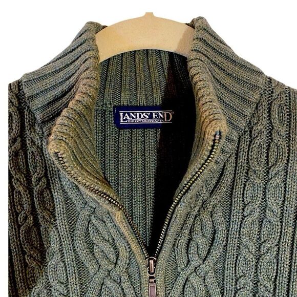 Women's Vintage Lands' End 1/4 Zip Sweater Medium - Picture 3 of 7